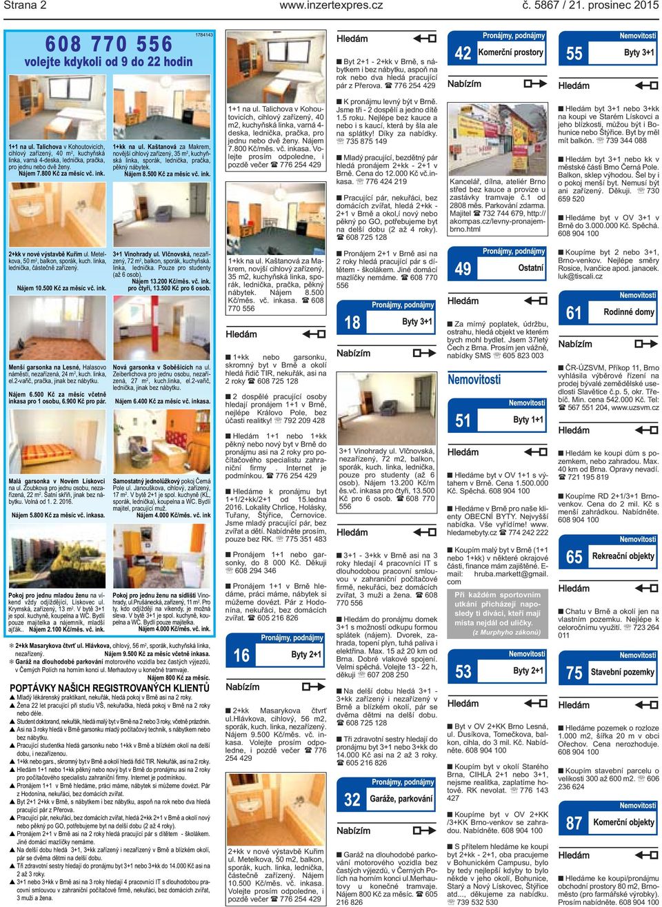 Talichova v Kohoutovicích, cihlový zařízený, 40 m 2, kuchyňská linka, varná 4-deska, lednička, pračka, pro jednu nebo dvě ženy. Nájem 7.800 Kč za měsíc vč. ink. 1+kk na ul.