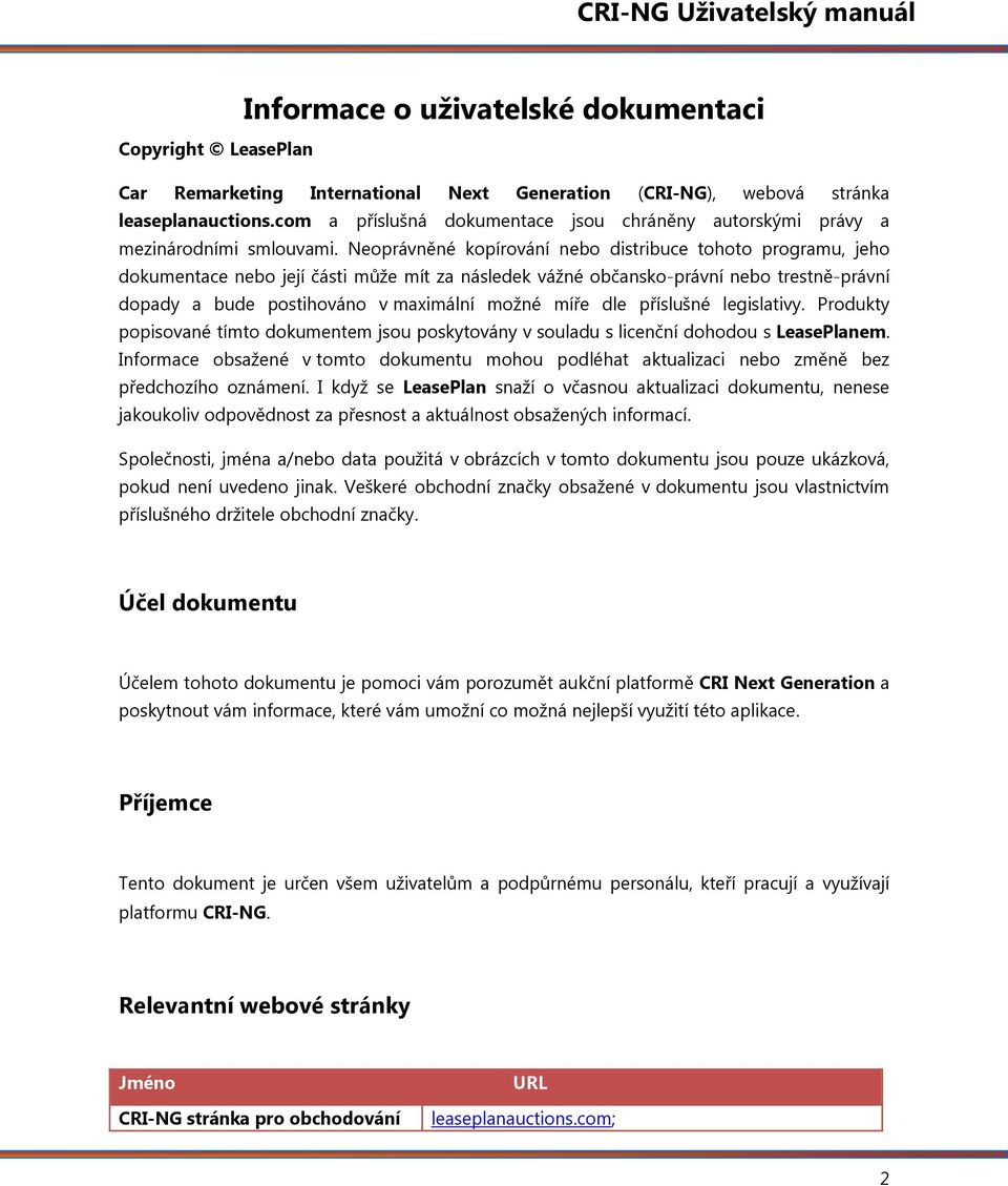 Neoprávněné kopírování nebo distribuce tohoto programu, jeho dokumentace nebo její části může mít za následek vážné občansko-právní nebo trestně-právní dopady a bude postihováno v maximální možné