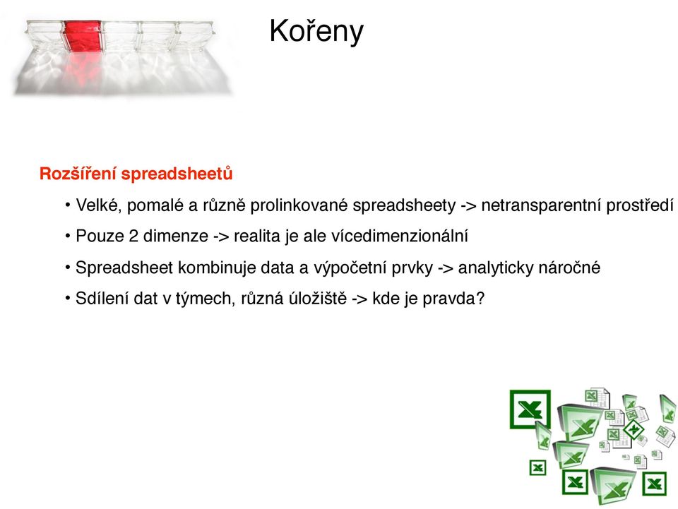 je ale vícedimenzionální Spreadsheet kombinuje data a výpočetní prvky