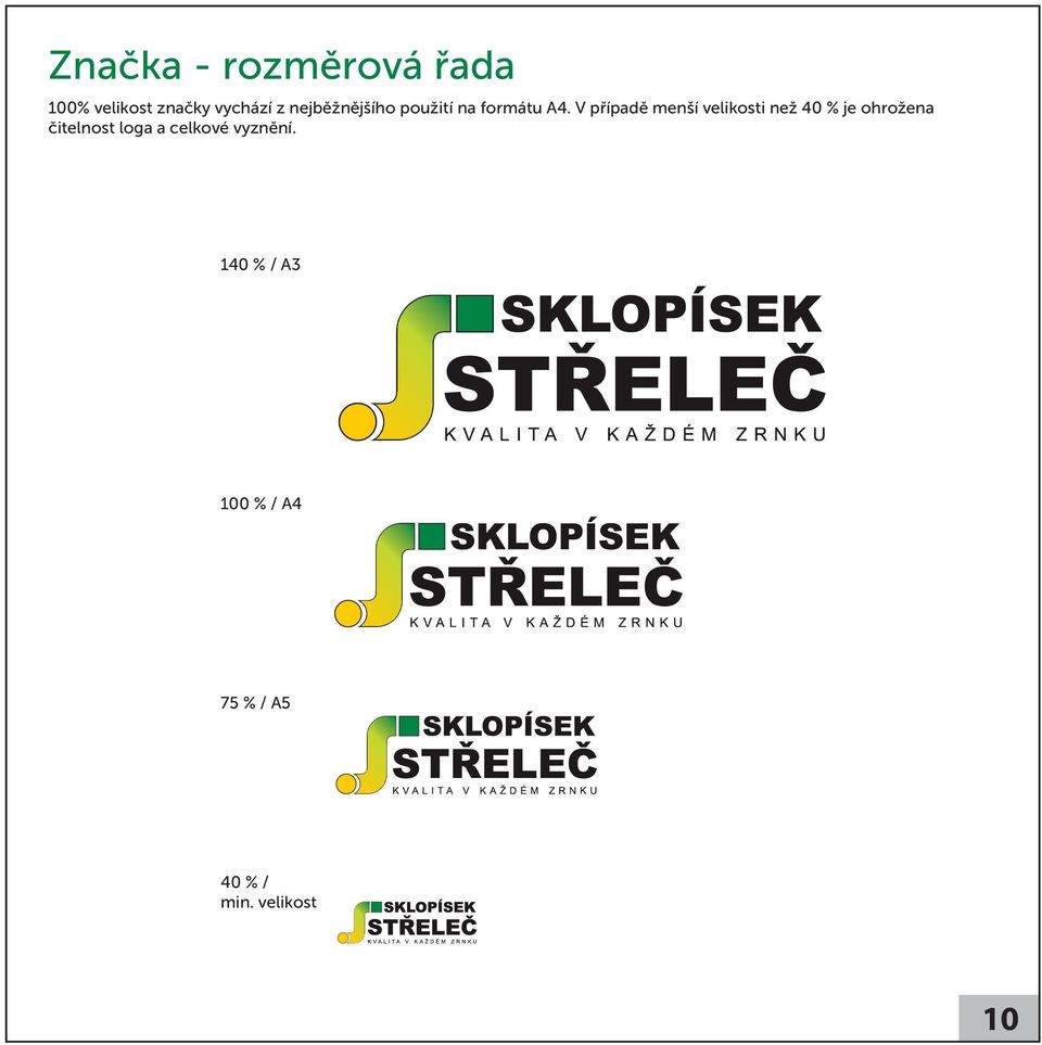 V případě menší velikosti než 40 % je ohrožena čitelnost