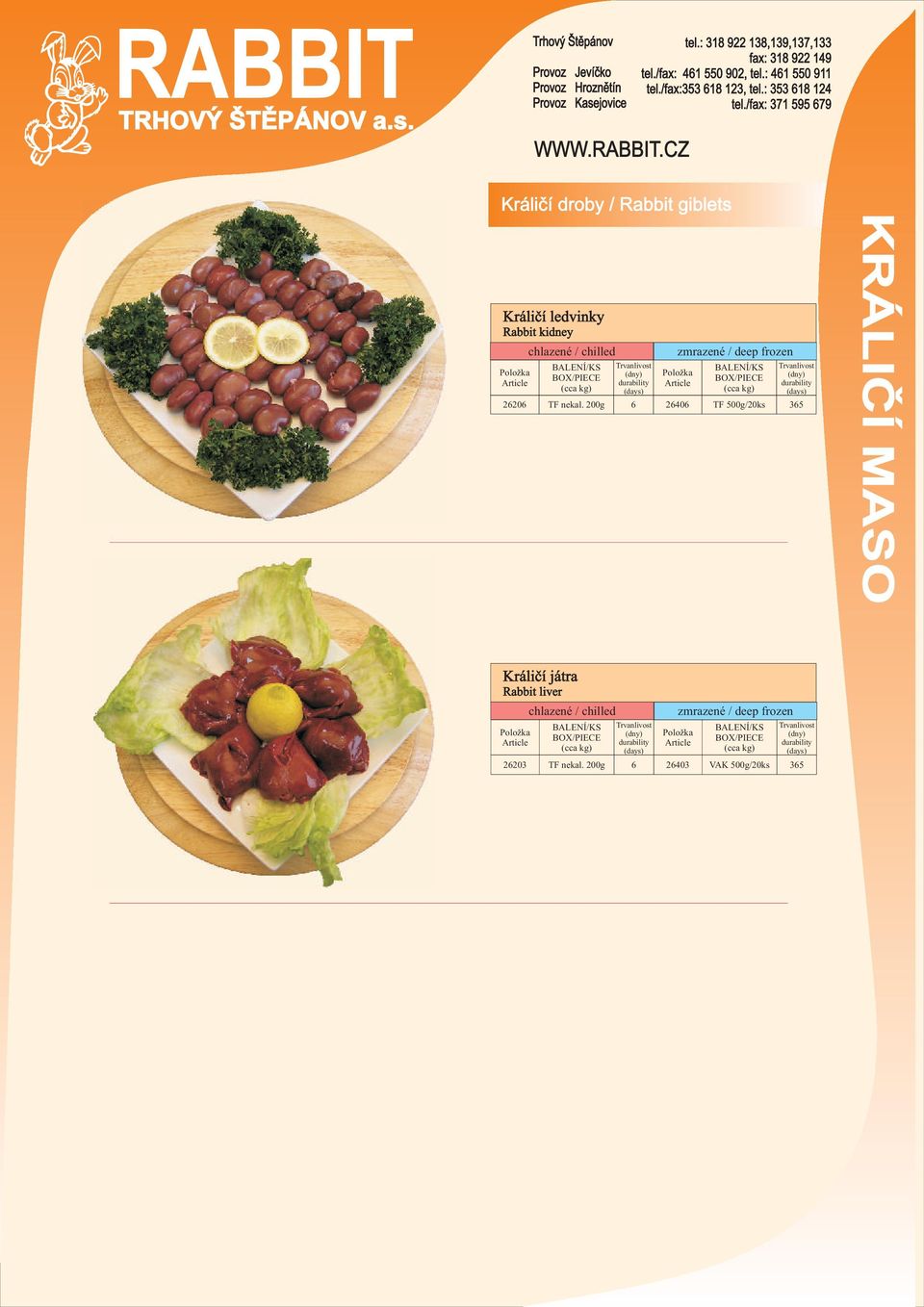 200g 6 26406 TF 500g/20ks 365 Králièí játra