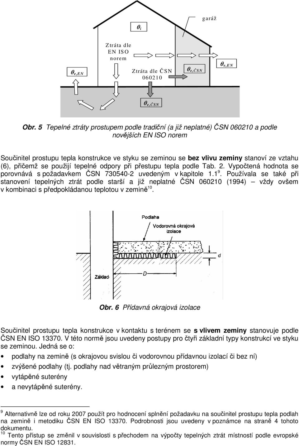 (6), přičemž se použijí tepelné odpory při přestupu tepla podle Tab. 2. Vypočtená hodnota se porovnává s požadavkem ČSN 730540-2 uvedeným v kapitole 1.1 9.