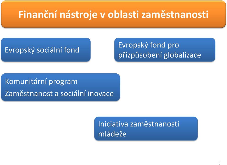 přizpůsobení globalizace Komunitární program