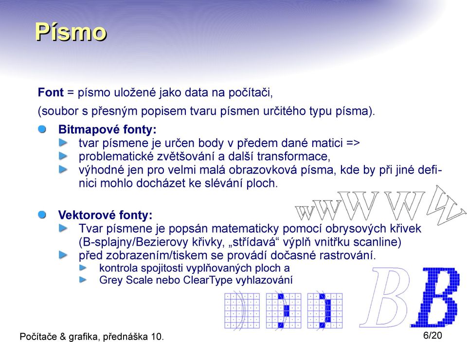 obrazovková písma, kde by při jiné definici mohlo docházet ke slévání ploch.