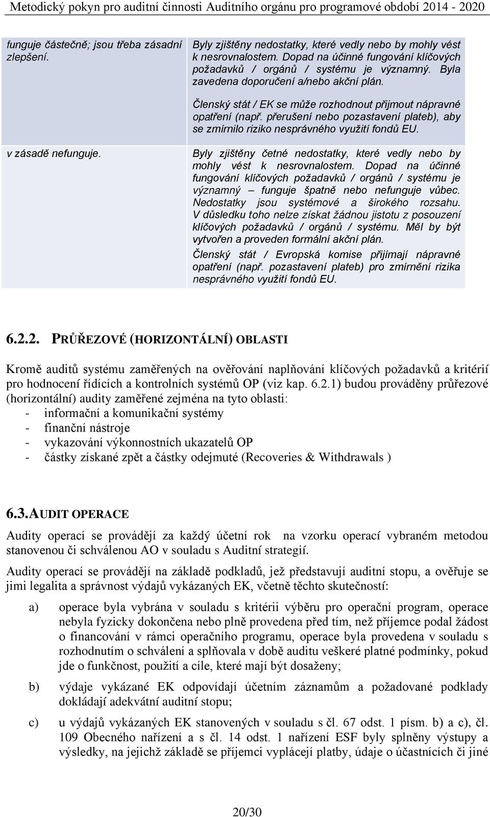 přerušení nebo pozastavení plateb), aby se zmírnilo riziko nesprávného využití fondů EU. v zásadě nefunguje. Byly zjištěny četné nedostatky, které vedly nebo by mohly vést k nesrovnalostem.