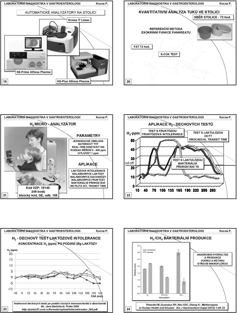 105 PARAMETRY JEDNODUCÁ OBSLUA BATERIOVÝ TYP REAL-TIME KINETICKÝ SW ROZSA MĚŘENÍ 0-500 ppm CITLIVOST 1 ppm APLIKACE MALABSORPCE LAKTÓZY MALABSORPCE SACARÓZY MALABSORPCE FRUKTÓZY BAKTERIÁLNÍ