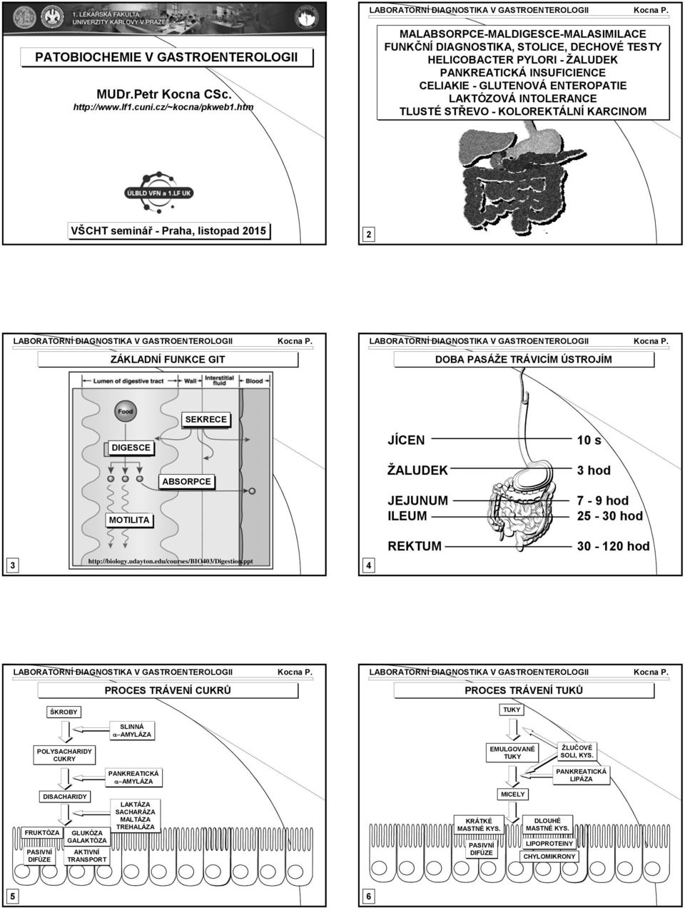 listopad 2015 2 ZÁKLADNÍ FUNKCE GIT DOBA PASÁŽE TRÁVICÍM ÚSTROJÍM SEKRECE DIGESCE JÍCEN 10 s ABSORPCE ŽALUDEK 3 hod MOTILITA JEJUNUM ILEUM 7 9 hod 25 30 hod 3 http://biology.udayton.