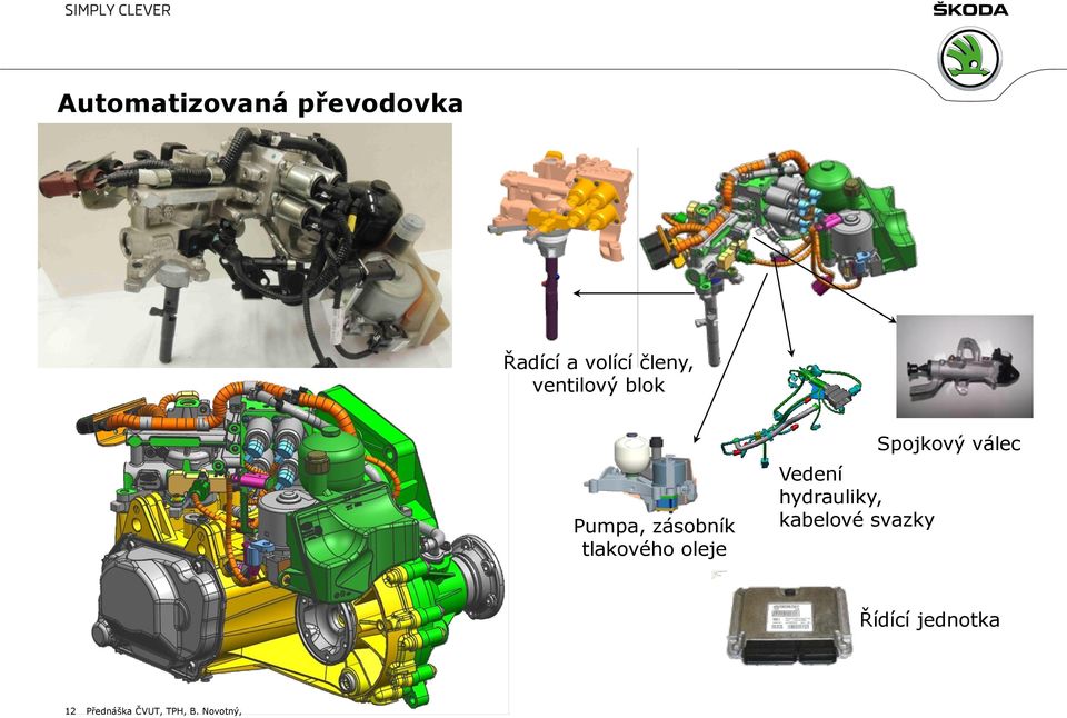 Vedení hydrauliky, kabelové svazky Spojkový válec