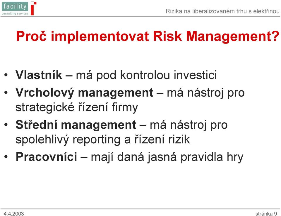 nástroj pro strategické řízení firmy Střední management má