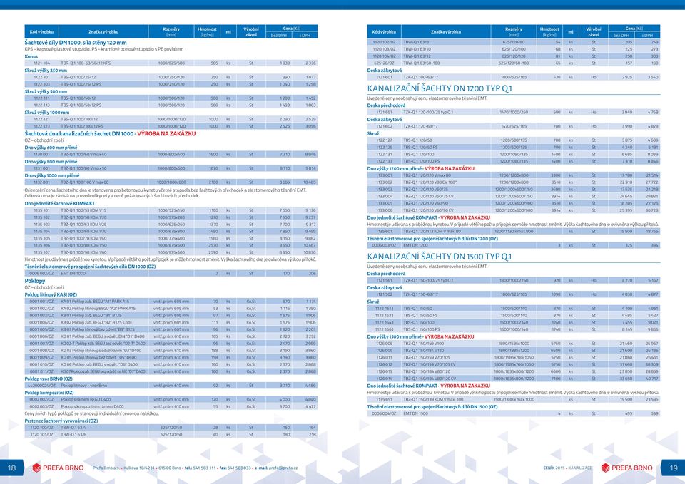 1 100/50/12 PS 1000/500/120 500 ks St 1 490 1 803 Skruž výšky 1000 mm 1122 121 TBS-Q.1 100/100/12 1000/1000/120 1000 ks St 2 090 2 529 1122 123 TBS-Q.