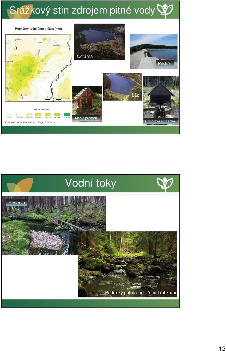 Drmotova studánka Vodní toky