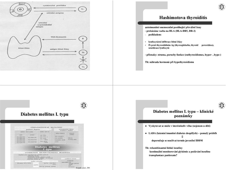 hypothyreoidismu Diabetes mellitus I. typu Diabetes mellitus I.