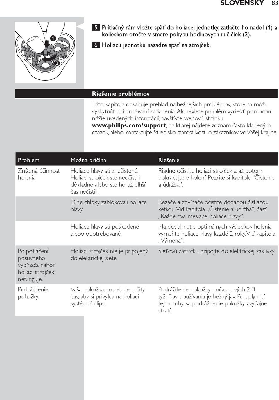 Ak neviete problém vyriešiť pomocou nižšie uvedených informácií, navštívte webovú stránku www.philips.