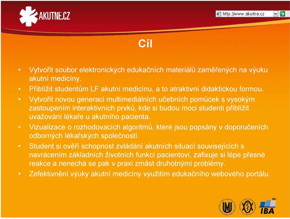 Vizualizace o rozhodovacích algoritmů, které jsou popsány v doporučeních odborných lékařských společností.