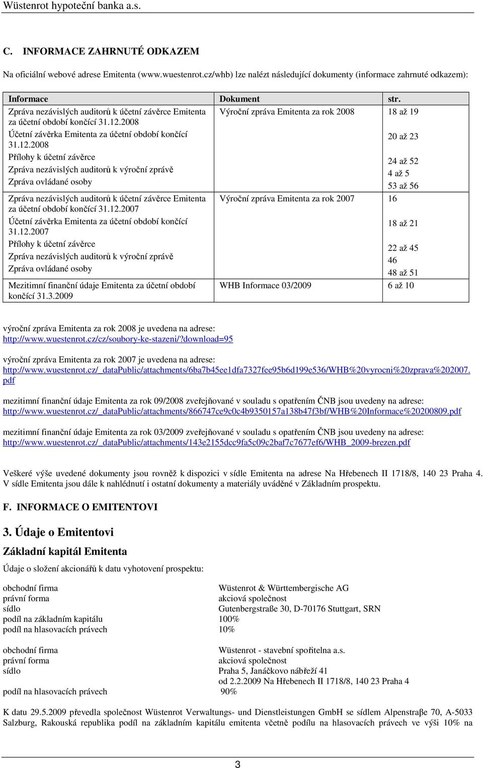 2008 Účetní závěrka Emitenta za účetní období končící 31.12.