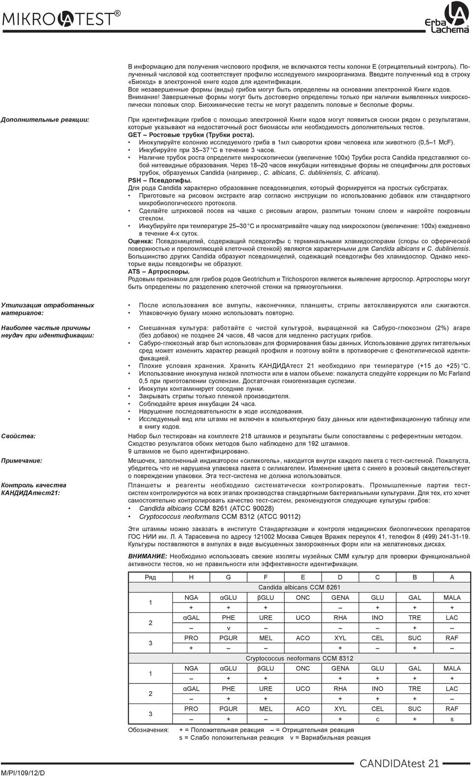 Завершенные формы могут быть достоверно определены только при наличии выявленных микроскопически половых спор. Биохимические тесты не могут разделить половые и бесполые формы.