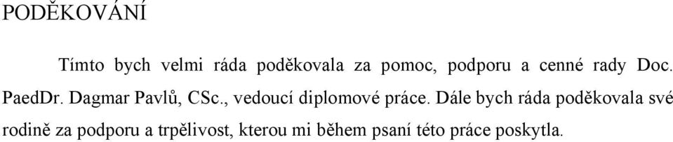 , vedoucí diplomové práce.