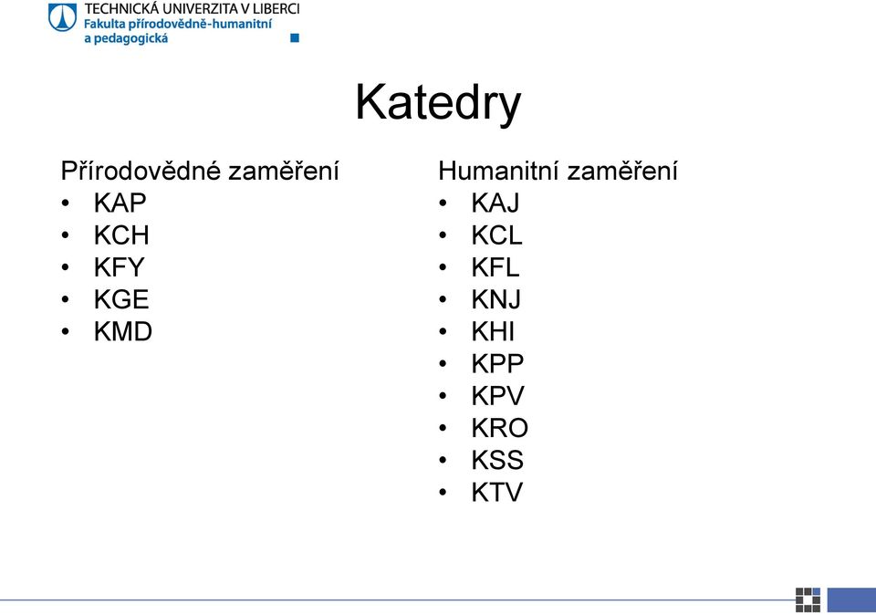 KMD Humanitní zaměření KAJ