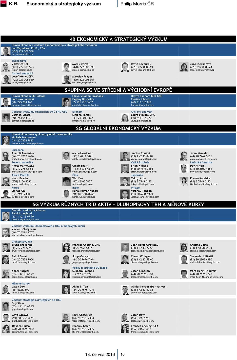 cz marek_drimal@kb.cz david_kocourek@kb.cz jana_steckerova@kb.cz Akcioví analytici Josef Němý, CFA Miroslav Frayer (420) 222 008 560 (420) 222 008 567 josef_nemy@kb.cz miroslav_frayer@kb.