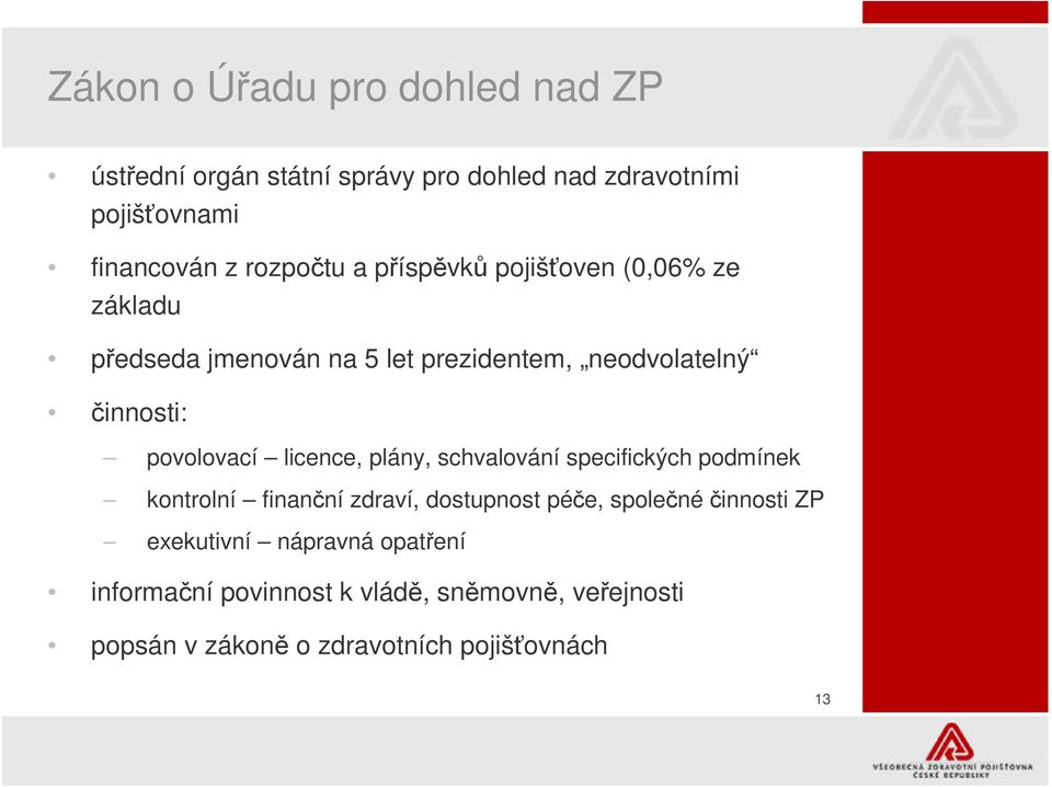 povolovací licence, plány, schvalování specifických podmínek kontrolní finanní zdraví, dostupnost pée,