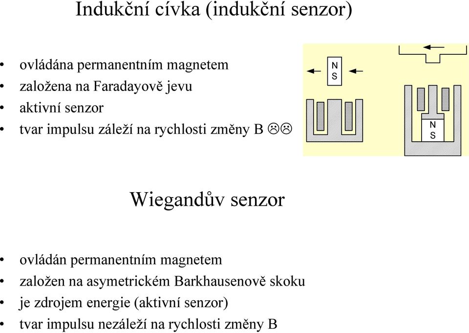 Wiegandůvsenzor ovládán permanentním magnetem založen na asymetrickém