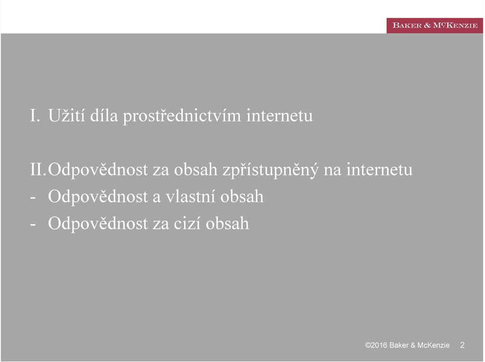 internetu - Odpovědnost a vlastní obsah -