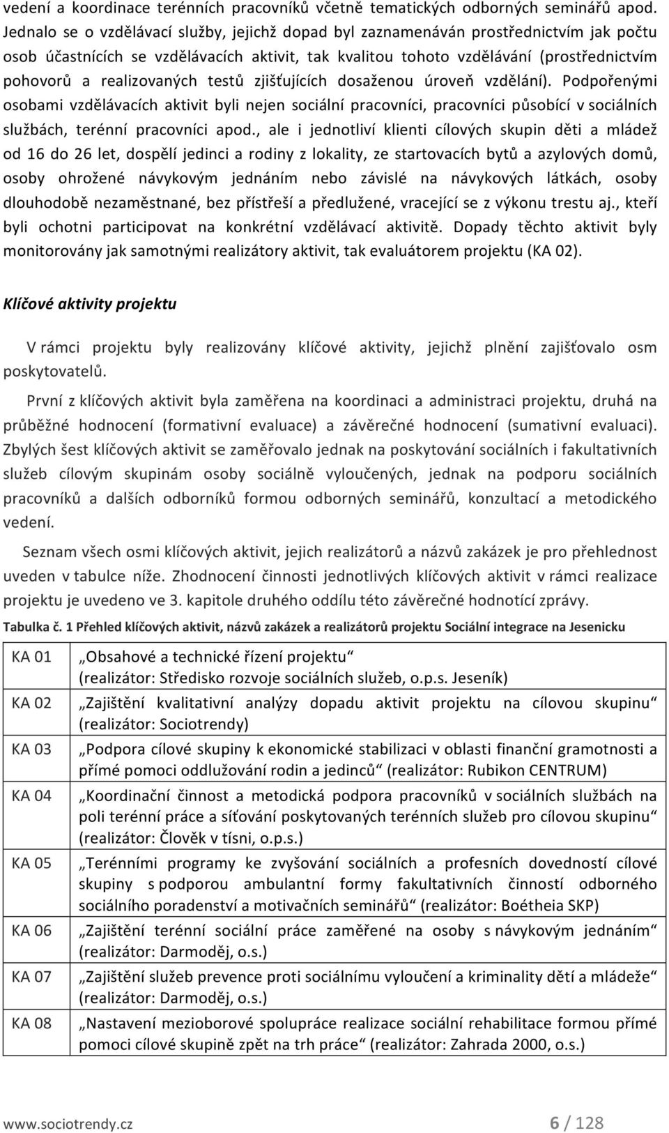 realizovaných testů zjišťujících dosaženou úroveň vzdělání).