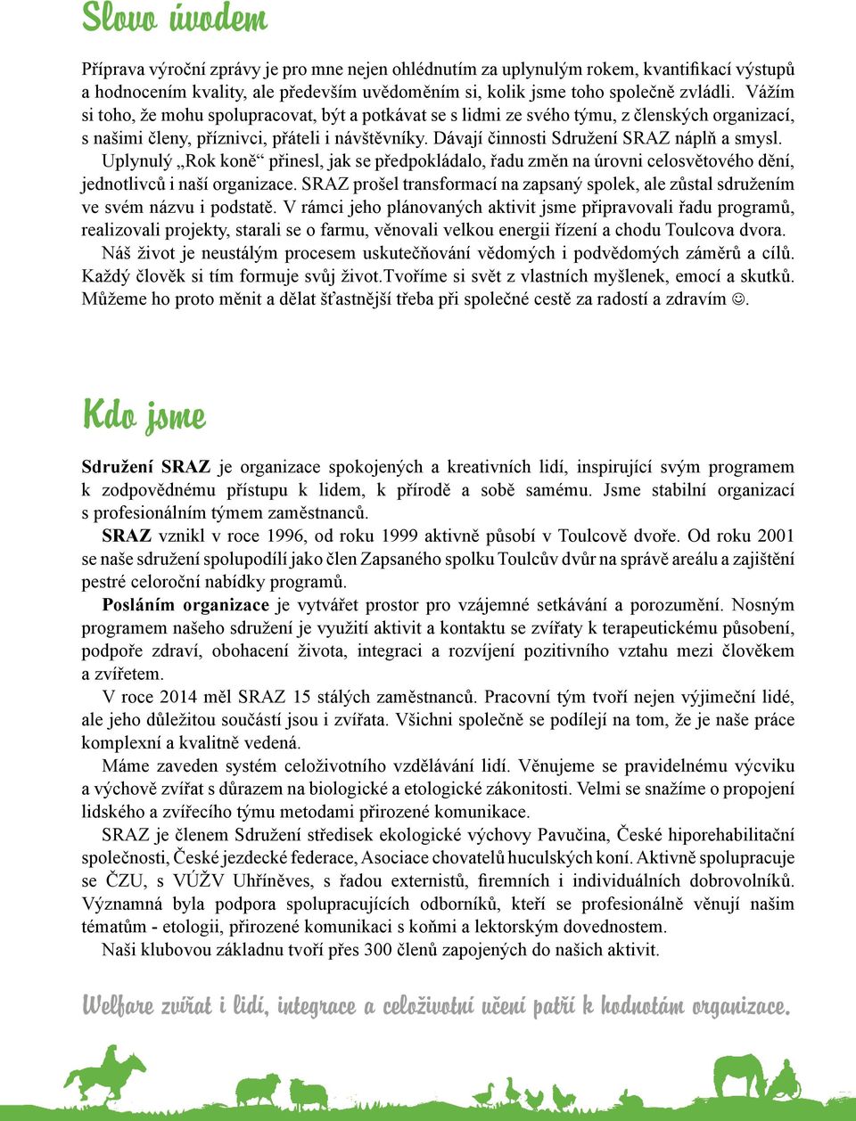 Uplynulý Rok koně přinesl, jak se předpokládalo, řadu změn na úrovni celosvětového dění, jednotlivců i naší organizace.