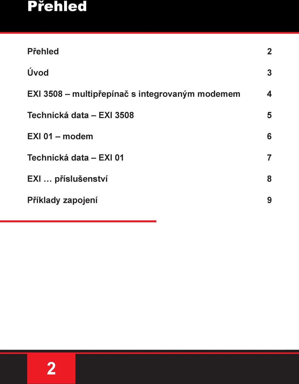 Technická data EXI 3508 5 EXI 01 modem 6