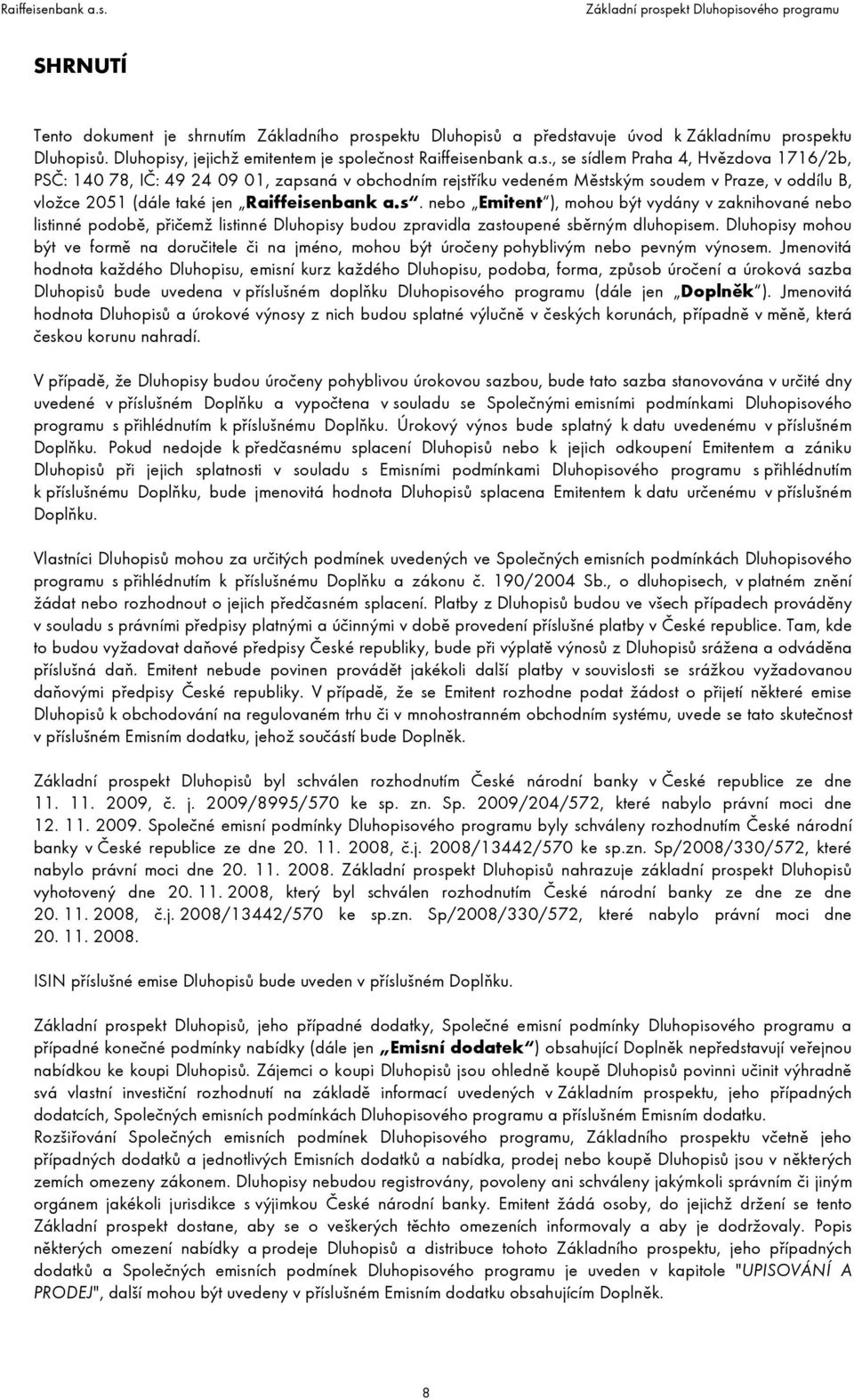 ektu Dluhopisů
