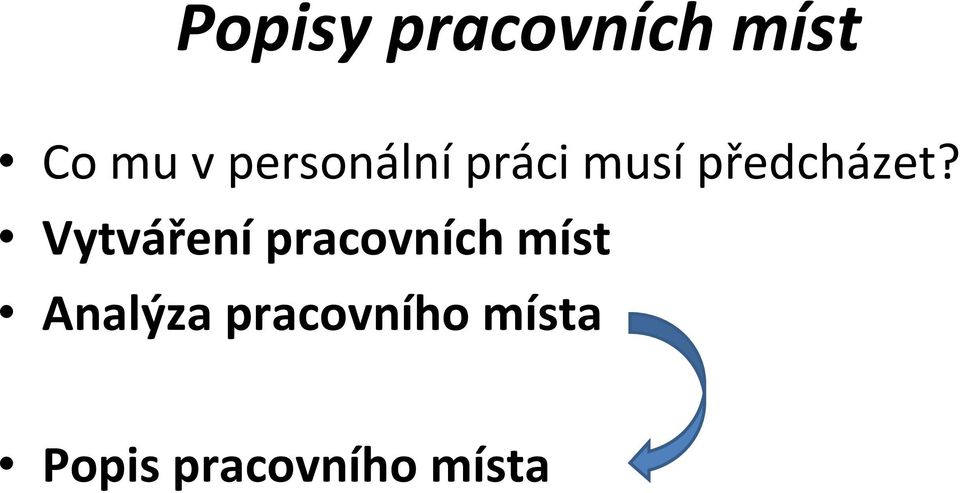 Vytváření pracovních míst Analýza
