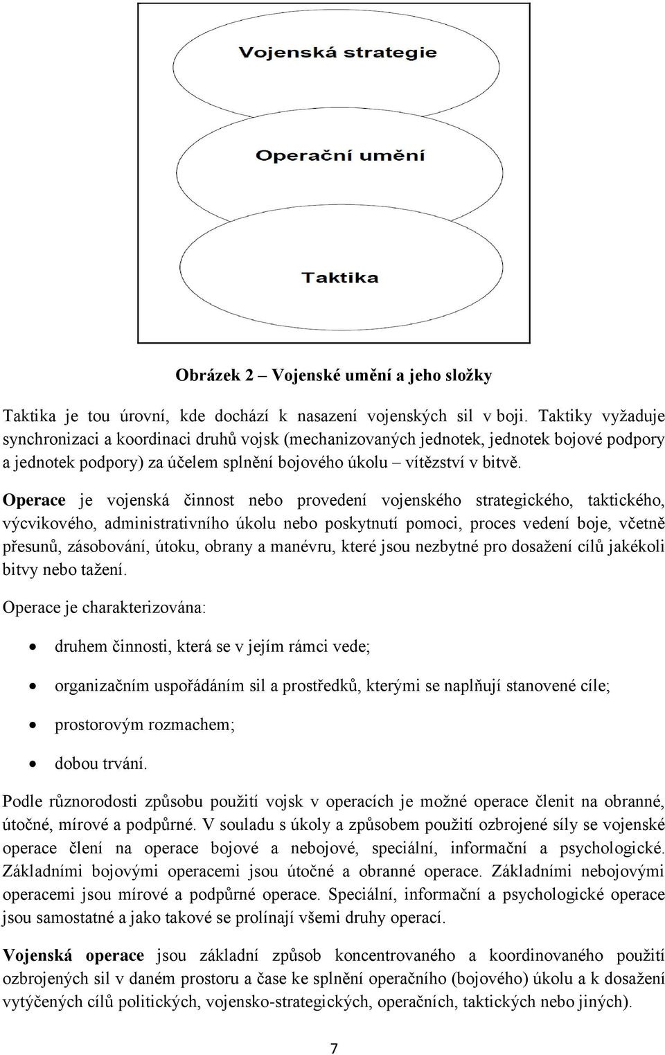 Operace je vojenská činnost nebo provedení vojenského strategického, taktického, výcvikového, administrativního úkolu nebo poskytnutí pomoci, proces vedení boje, včetně přesunů, zásobování, útoku,