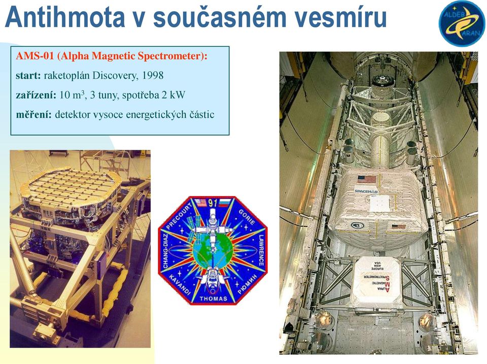 Discovery, 1998 zařízení: 10 m 3, 3 tuny,