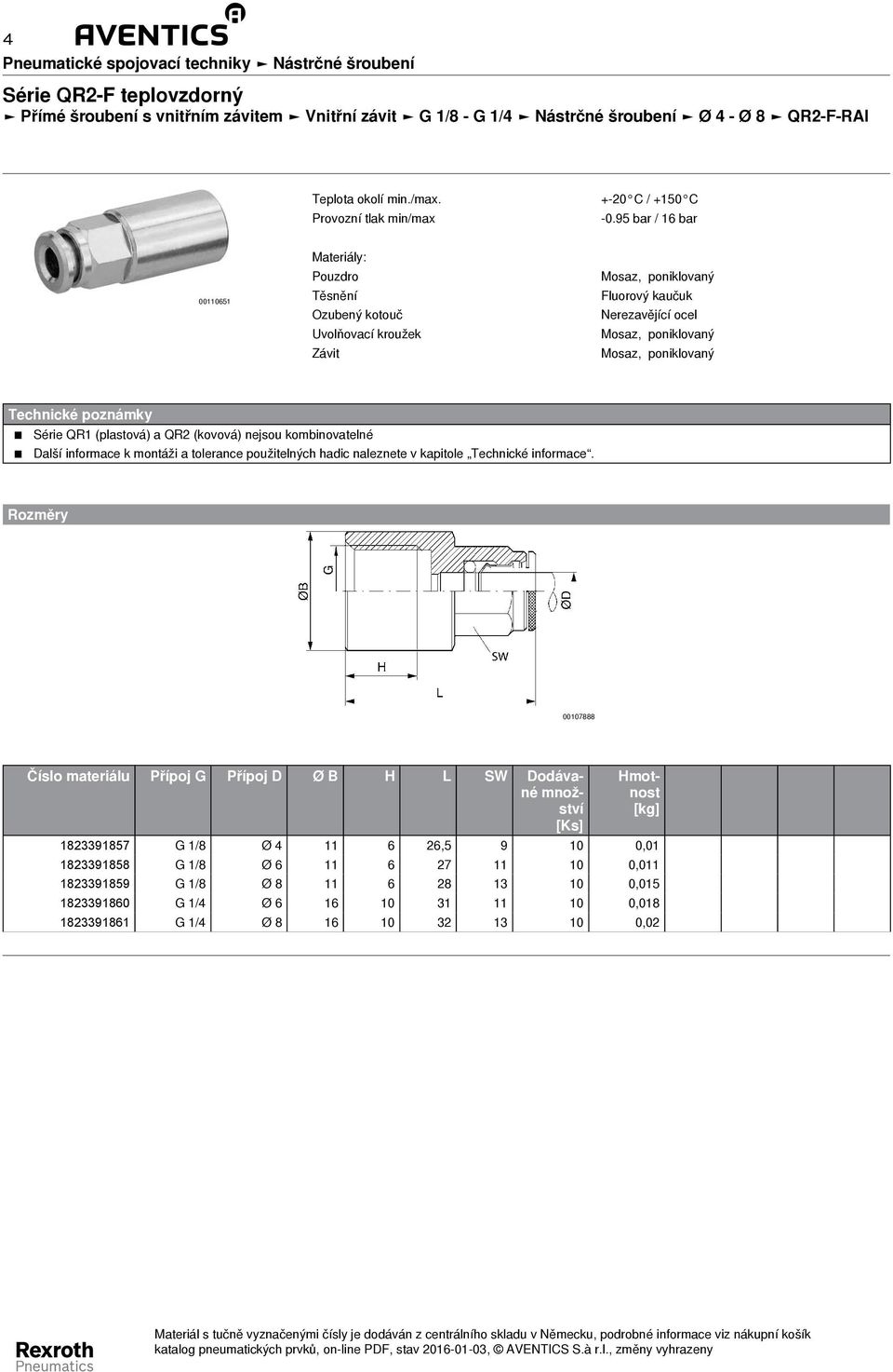 L SW Dodávané 1823391857 G 1/8 Ø 4 11 6 26,5 9 10 0,01 1823391858 G 1/8 Ø 6 11 6 27 11 10 0,011 1823391859 G