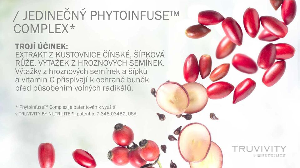 Výtažky z hroznových semínek a šípků a vitamin C přispívají k ochraně buněk před