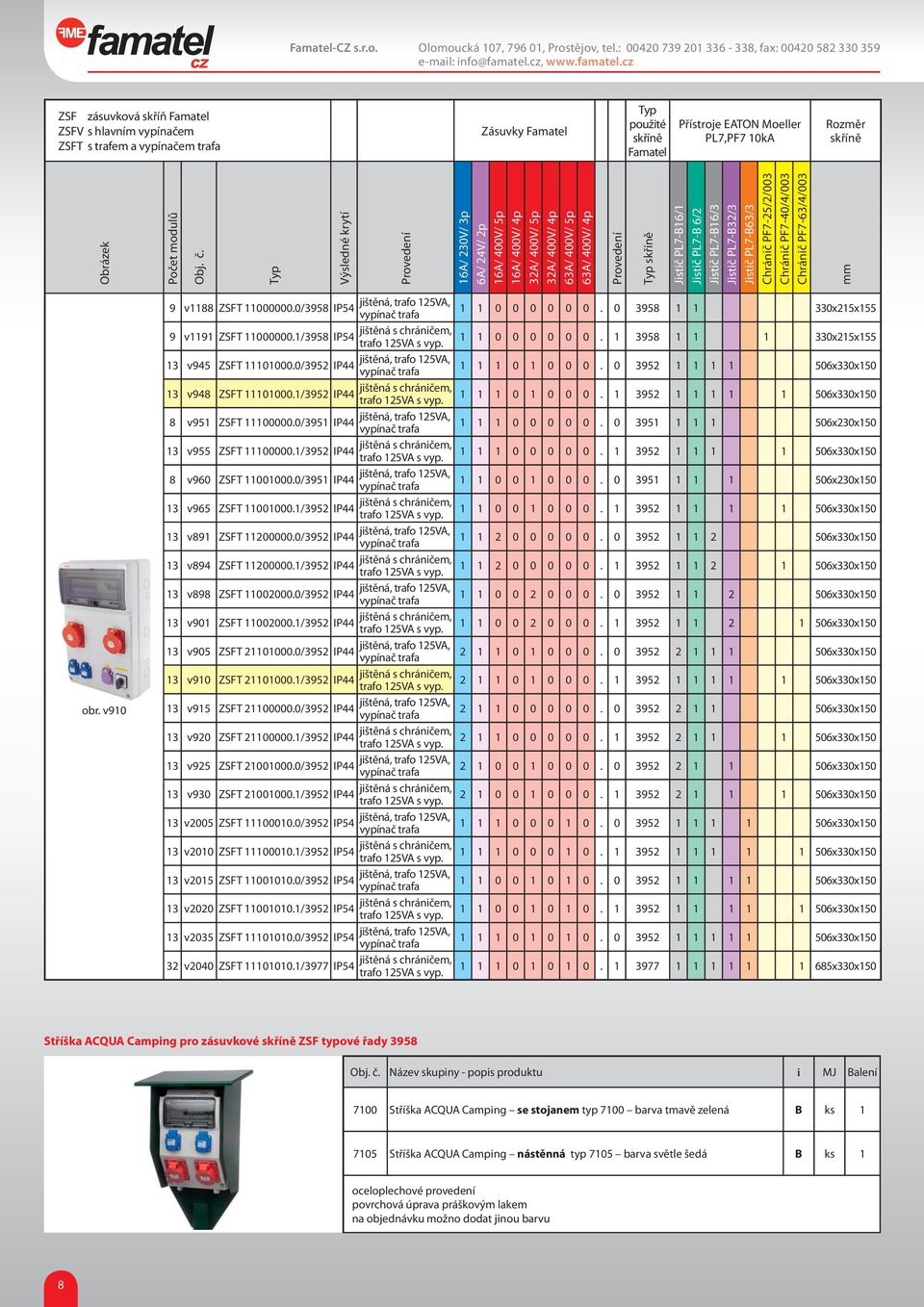 Chránič PF7-25/2/003 Chránič PF7-40/4/003 Chránič PF7-63/4/003 mm obr. v910 9 v1188 ZSFT 11000000.0/3958 IP54 9 v1191 ZSFT 11000000.1/3958 IP54 13 v945 ZSFT 11101000.0/3952 IP44 13 v948 ZSFT 11101000.