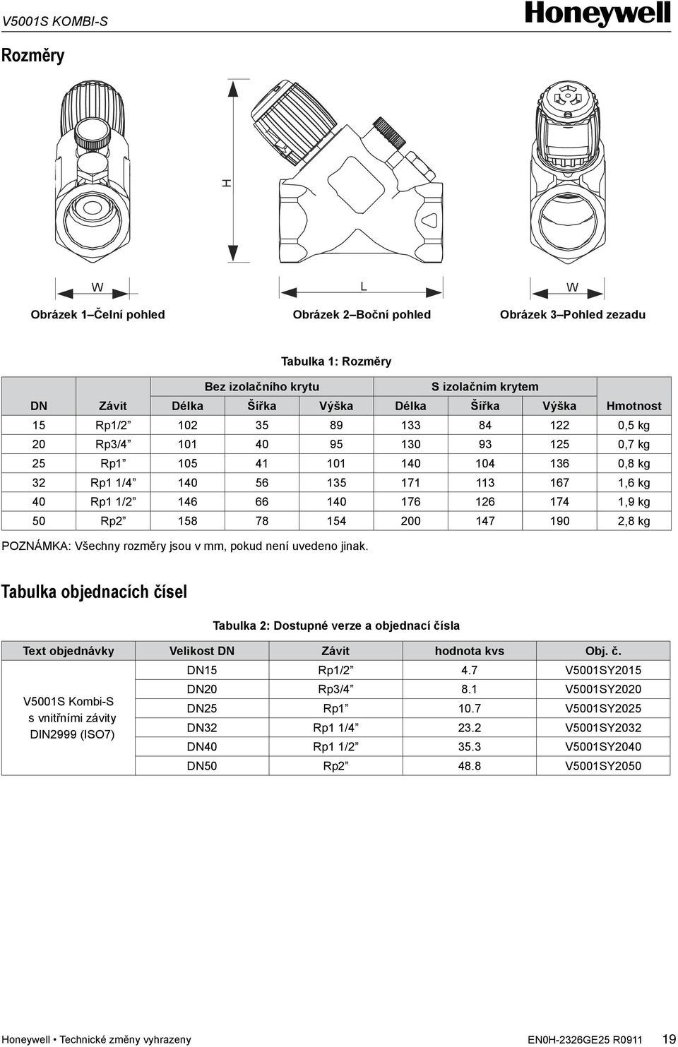 174 1,9 kg 50 Rp2 158 78 154 200 147 190 2,8 kg POZNÁMKA: Všechny rozměry jsou v mm, pokud není uvedeno jinak.