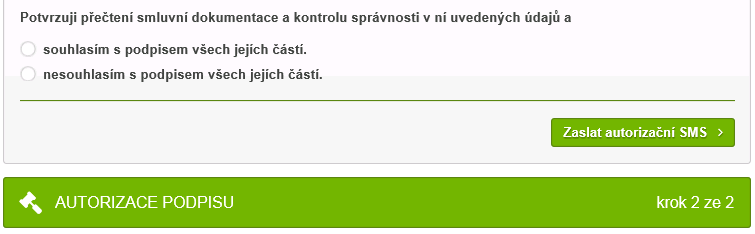 Na stránce ELEKTRONICKÝ PODPIS SMLUVNÍ DOKUMENTACE KLIENTEM má klient zobrazenu smluvní dokumentaci ke své žádosti o úvěr; na následující / předchozí stranu v dokumentaci se klient pohybuje kliknutím