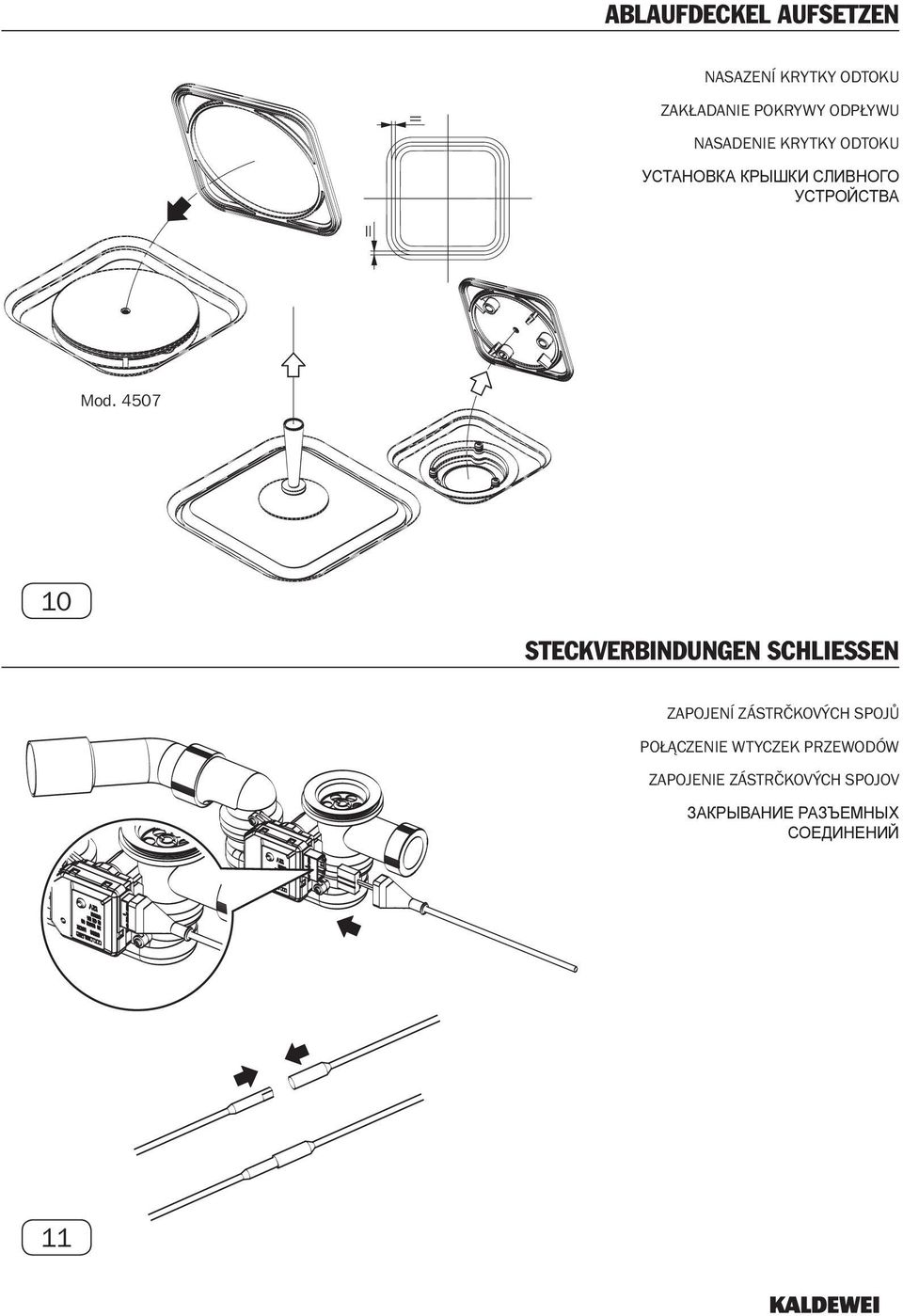 4507 10 STECKVERBINDUNGEN SCHLIESSEN ZAPOJENÍ ZÁSTRČKOVÝCH SPOJŮ