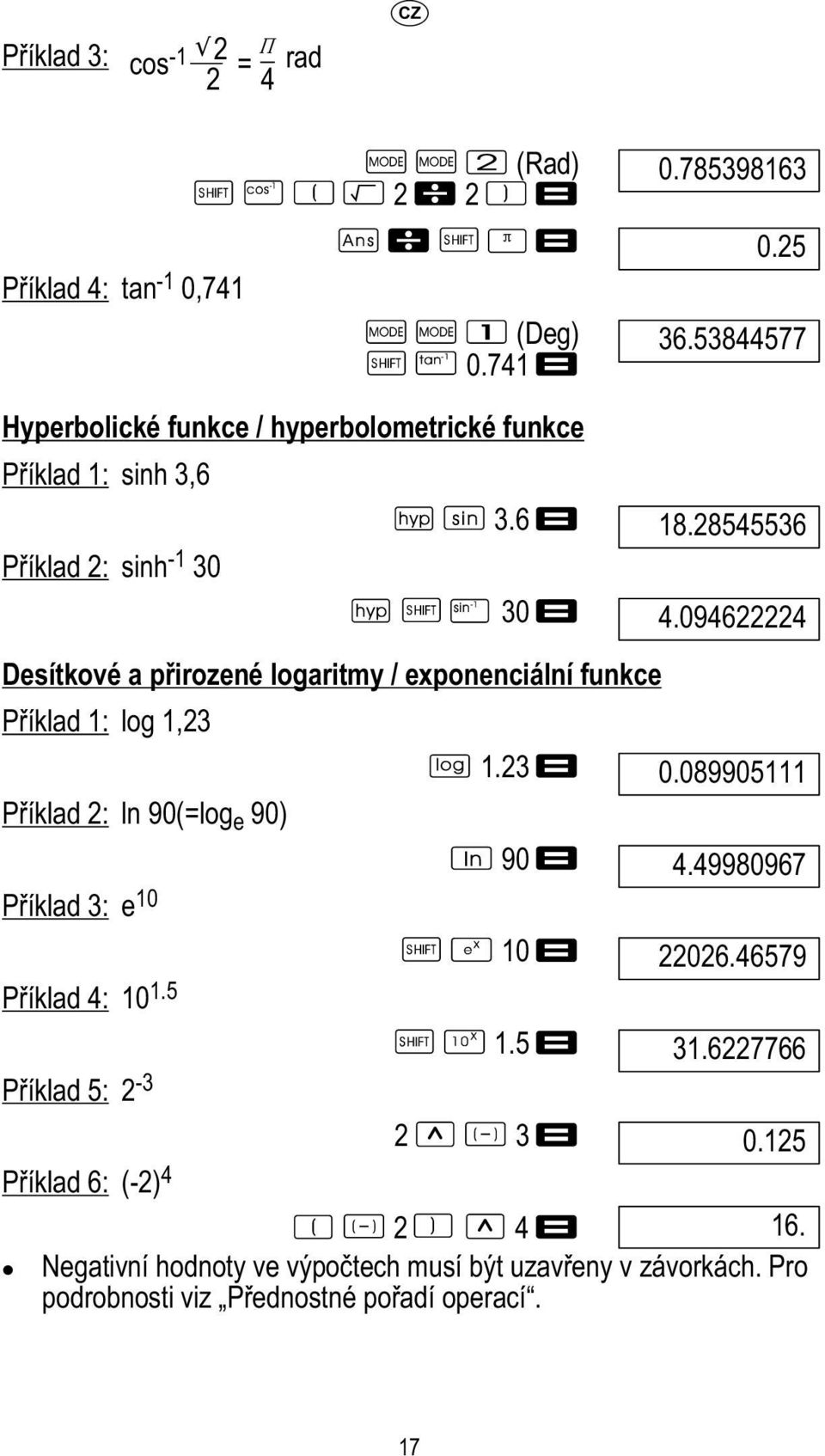 094622224 Desítkové a přirozené logaritmy / exponenciální funkce Příklad 1: log 1,23 1.23 0.089905111 Příklad 2: ln 90(=log e 90) 90 4.
