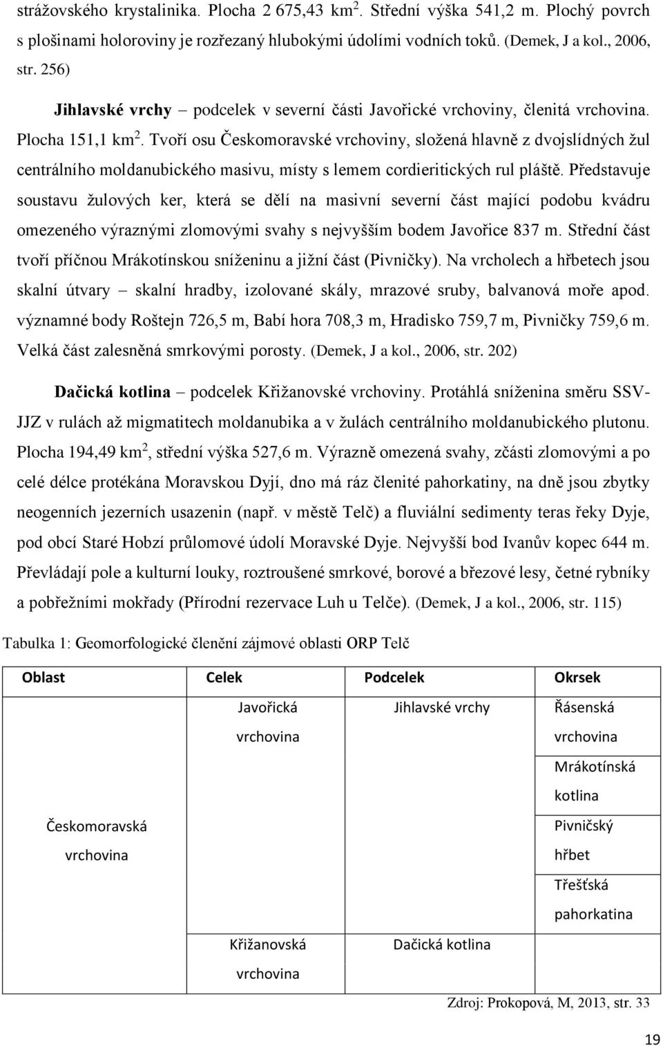 Tvoří osu Českomoravské vrchoviny, složená hlavně z dvojslídných žul centrálního moldanubického masivu, místy s lemem cordieritických rul pláště.