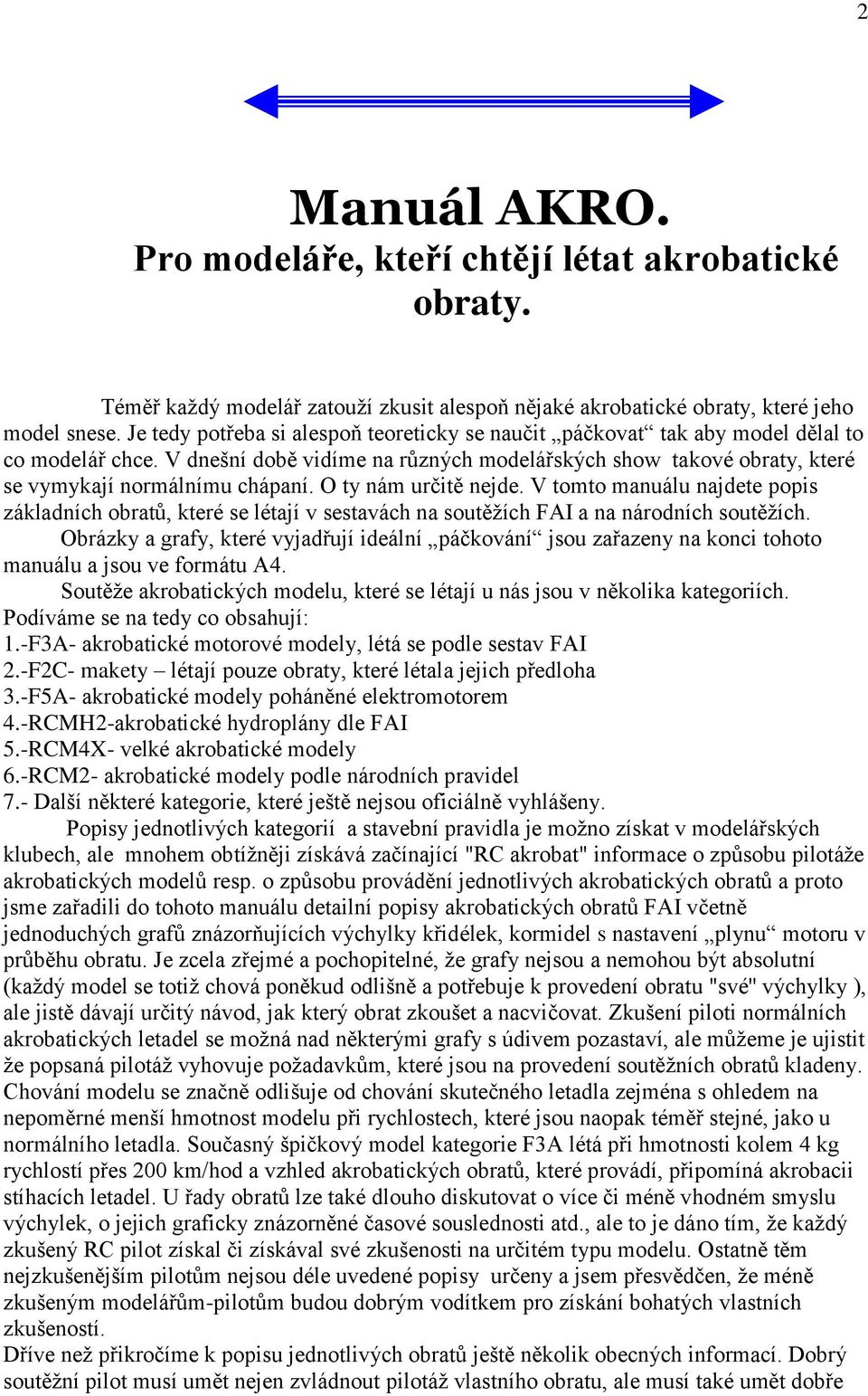 O ty nám určitě nejde. V tomto manuálu najdete popis základních obratů, které se létají v sestavách na soutěžích FAI a na národních soutěžích.