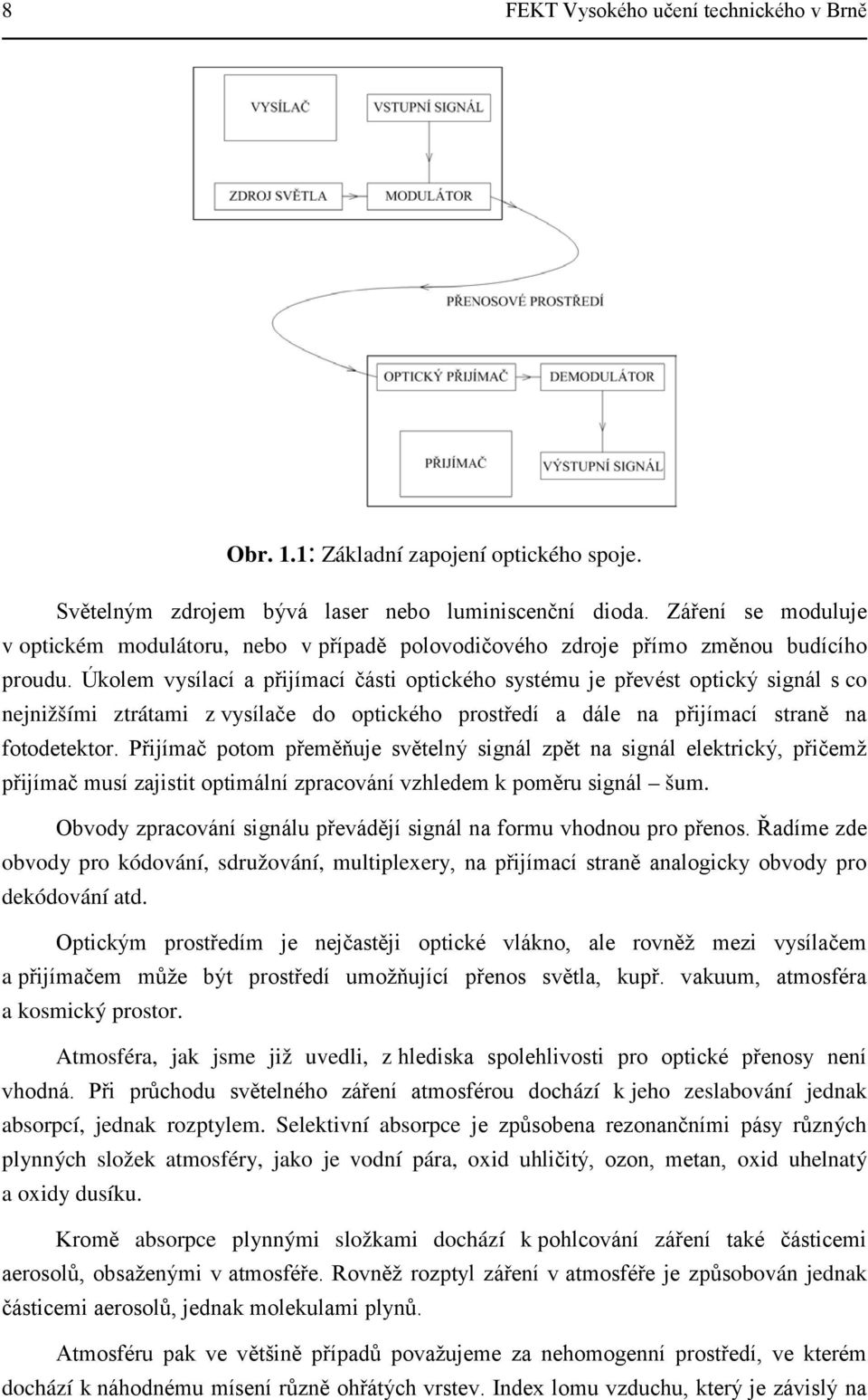 Úkolem vysílací a přijímací části optického systému je převést optický signál s co nejnižšími ztrátami z vysílače do optického prostředí a dále na přijímací straně na fotodetektor.