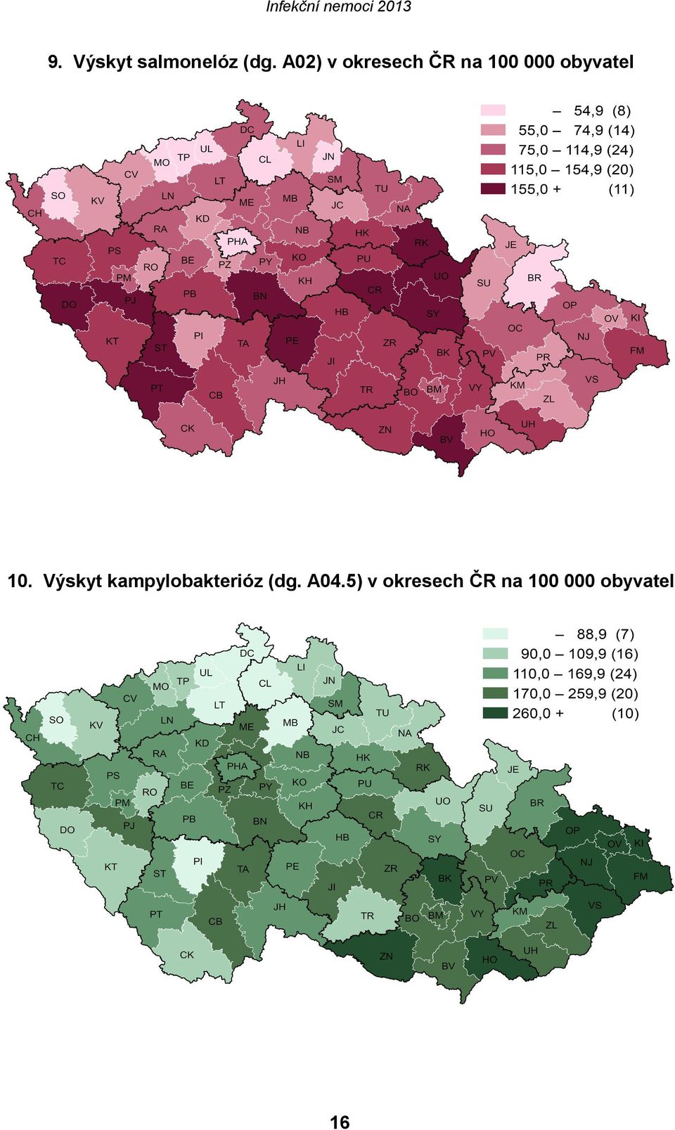 A02) v okresech ČR na 100 000 obyvatel