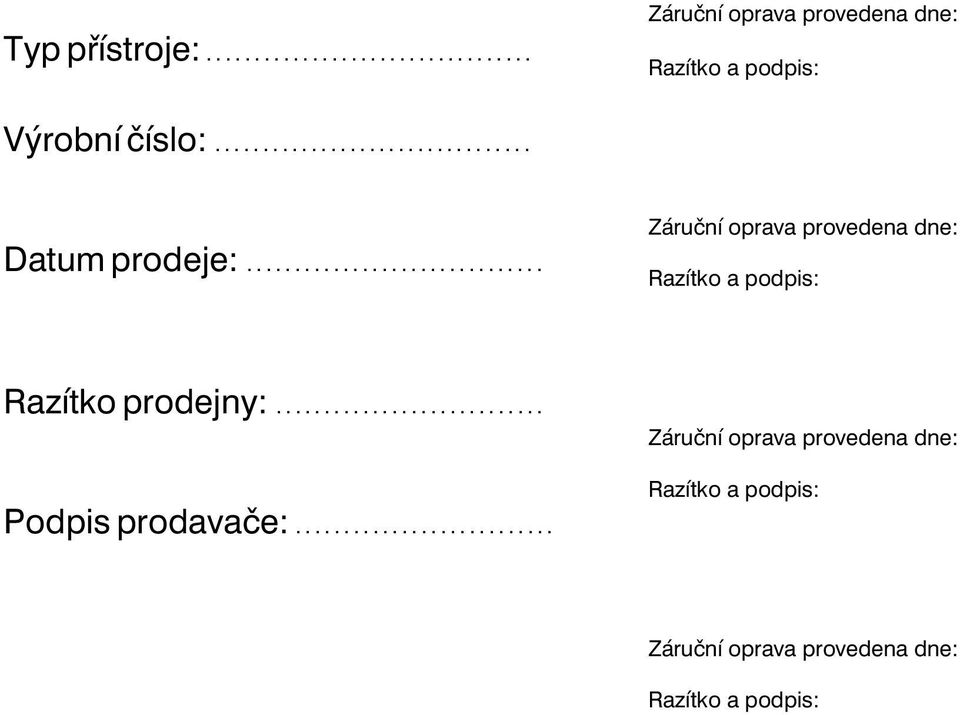 .. Datum prodeje:.