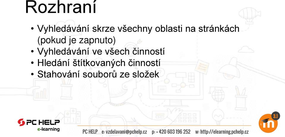 štítkovaných činností Stahování souborů ze složek PC HELP e: