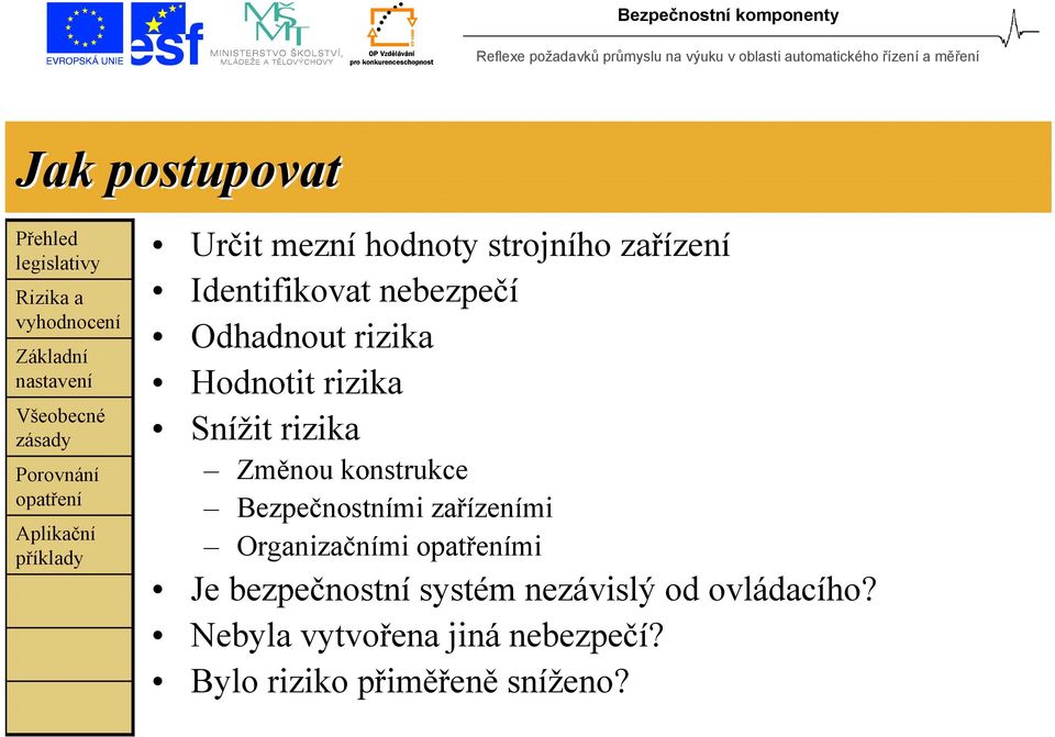 Bezpečnostními zařízeními Organizačními mi Je bezpečnostní systém