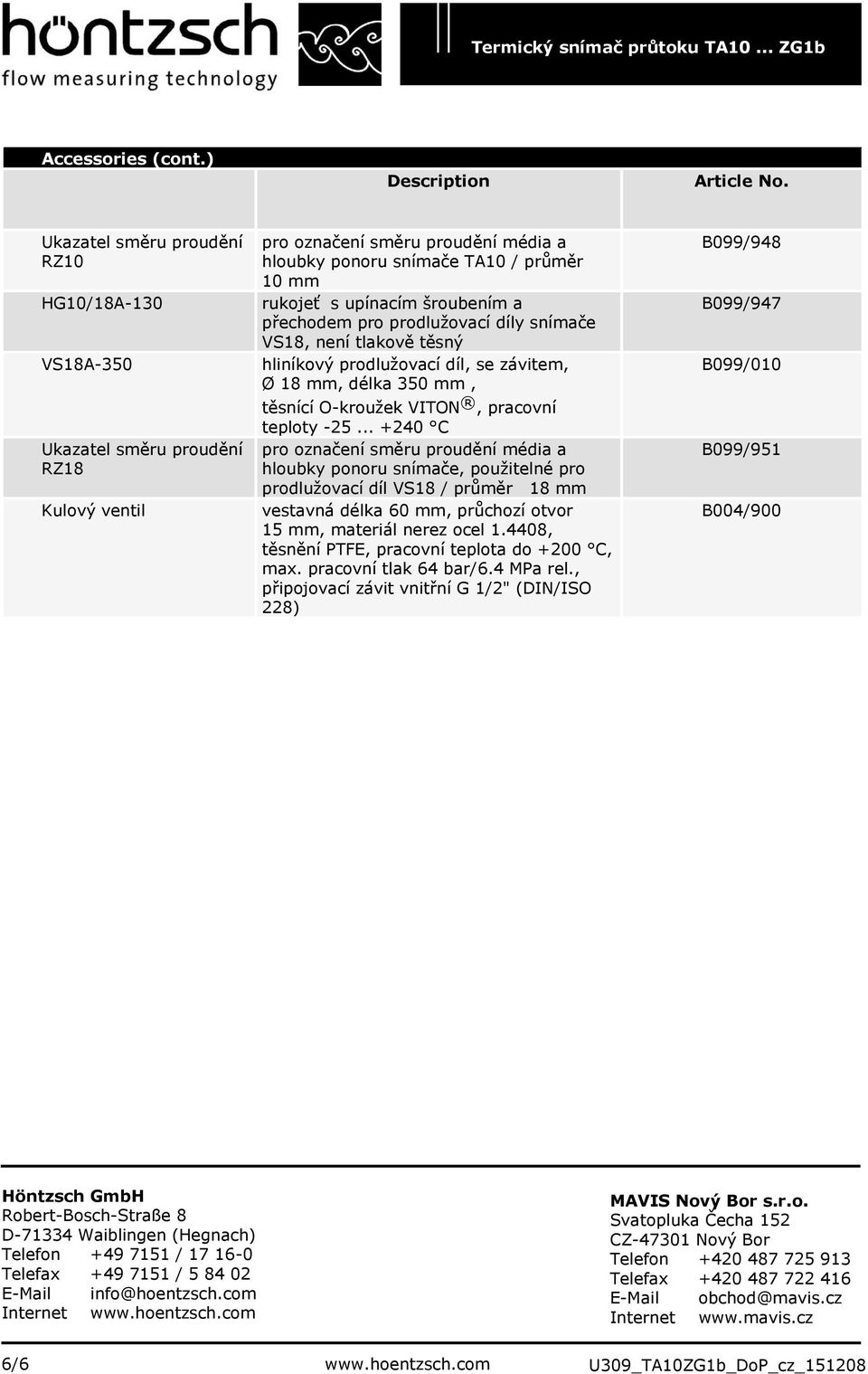šroubením a přechodem pro prodlužovací díly snímače VS18, není tlakově těsný hliníkový prodlužovací díl, se závitem, Ø 18 mm, délka 350 mm, těsnící O-kroužek VITON, pracovní teploty -25.
