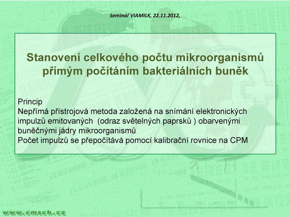 elektronických impulzů emitovaných (odraz světelných paprsků ) obarvenými