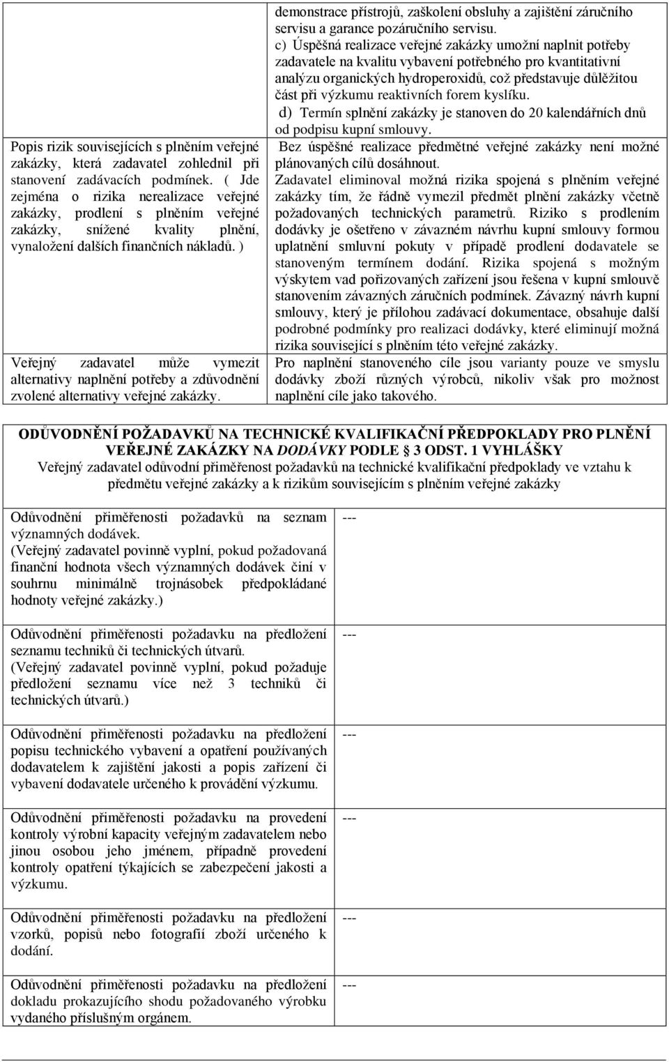 ) Veřejný zadavatel může vymezit alternativy naplnění potřeby a zdůvodnění zvolené alternativy veřejné zakázky.